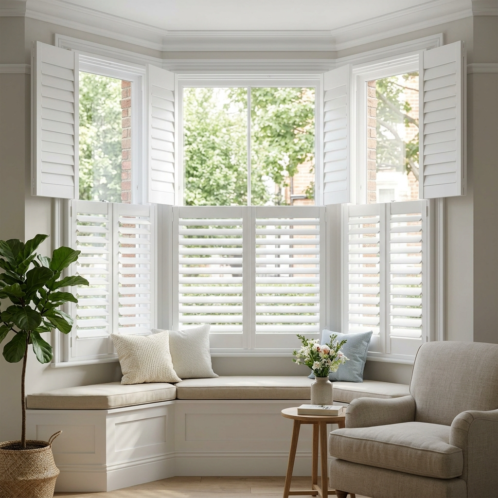 Tier on tier shutters Bedfordshire home